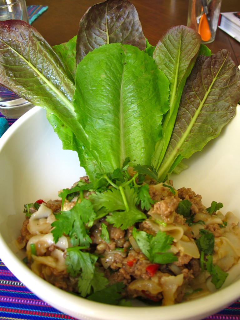 Spicy Ground Pork with Rice Noodles